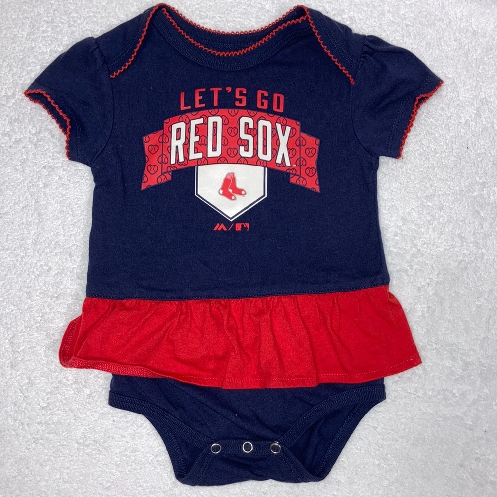 Majestic Boston Red Sox baseball girls skirted bodysuit onesie 12m